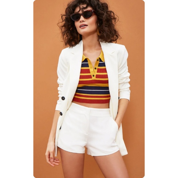 Last 1☝️ White Double Breasted Long Blazer Jacket - Picture 6 of 8